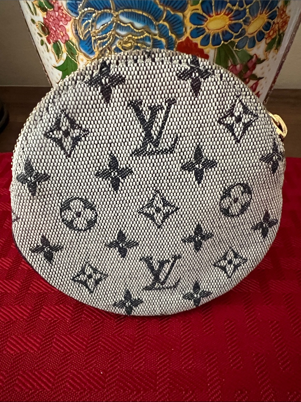 Louis Vuitton Black and Gray Monogram Coin Pouch